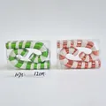 Two-pack 12cm green and orange striped Christmas candy cane ornaments with glitter - Green Orange Candy Cane (4pcs/12cm)