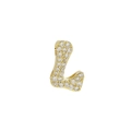 Pave-set 18k gold-plated brass letter L pendant featuring micro-inlaid cubic zirconia - Letter L Pendant-Gold