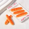 Miniature resin French baguettes on white decorative tray for DIY dollhouse dessert decor - Original Baguette / Small (3x0.7cm)