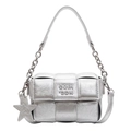 Sac bandoulière tressé argenté avec finition métallique et étoile - Argent