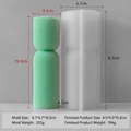 Striped cylindrical silicone mold for handmade candles with hourglass shape result - Striped Cylinder Mold J-5103
