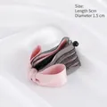 Pink bow hair clip with black polka dot mesh and satin ribbon for ponytails - 1# Pink Banana Clip