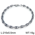 Bracelet à maillons en acier inoxydable argenté, fermoir mousqueton, 210 mm et 15 g - Gris Acier (KB206234-KFC)