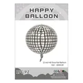 Single 22-inch silver 4D disco ball balloon with mirror finish and grid pattern - 4D Sphere Disco Silver