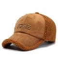 Berretto da baseball marrone in pelle scamosciata e pile con logo FBKS ricamato - Regolabile / caffè