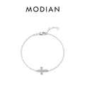 Elegant S925 sterling silver moissanite cross bracelet with lobster clasp and GRA certificate - Cross Bracelet / Silver