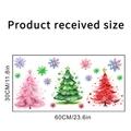 Christmas tree and snowflake wall sticker layout dimensions 30x60cm for home decor - 30x60cm / Colorful