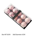 Rose gold Christmas ball ornaments set with 8cm matte and glitter finishes in clear box - Transparent Box Packaging / 10 Pieces/Pack (Diameter 8cm) / Rose Gold