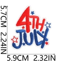Detail view of 4th July American flag embroidery patch with precise size dimensions - 4th July Theme (W31GQ-068-07)