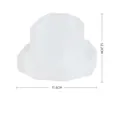 White translucent 5-slot desk organizer with fixed base, dimensions 17.8cm x 12.2cm - Non-Rotating / Clear White