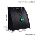 Small black curved necklace display stand with brushed texture for jewelry showcase - Small Curved Pendant Holder (Black)