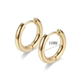 Polished 10mm golden titanium steel huggie earrings for a minimalist luxury look - 10mm / Gold