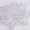Faceted round acrylic beads with iridescent rainbow finish for DIY jewelry making - 4mm/200pcs/pack / Transparent White AB