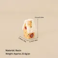 Miniature resin Christmas house with snow roof and red heart window for DIY decor - No.34 - Resin Christmas Gingerbread House