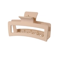 Matte beige 13cm oversized square hair claw clip for thick hair on white background - Bulk Packaging / Apricot-13cm