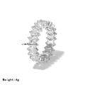 Anello eternity argento con pietre taglio marquise, larghezza 6,5 mm e peso 4 g - US 6 / Color Acciaio