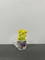 Miniature white ceramic magnetic vase with colorful hot air balloon and yellow plants - Hot Air Balloon Pattern Mug Style (Big Balloon)