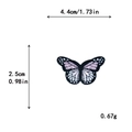 Pink and purple embroidered butterfly patch with dimension labels 4.4cm by 2.5cm - Small / With Adhesive / Light Pink