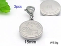Set of 3 silver Scorpio stainless steel pendants with engraved zodiac sign and lobster clasp - Scorpio (KLJ007-Z)