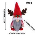 Gnomo di Natale rosso con corna di renna, bacche rosse e decorazione con barba grigia - Stile Maschile (Barba Lunga)