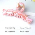 Mermaid jelly pink large hair claw clip in iridescent gradient with woven design - Jelly Pink-TCB-969