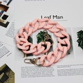 Pink matte resin bag chain with gold metal lobster clasps for luxury handbags - 45cm / Light Pink