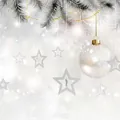 Set mit sieben silbernen hohlen Papiersternen mit Glitzer für Weihnachtsdekorationen - Hohlstern 7-teiliges Set / Silber