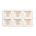 Stampo in silicone bianco crema a 6 cavità con orsetti 3D per dolci e merende per bimbi - Avorio