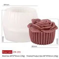 Silicone rose flower candle mold ZW-355 with dimensions for DIY craft making - Rose Cake ZW-355
