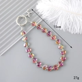 Luxurious crystal heart charm chain with puppy pendant for phone or jewelry 15cm 27g - Plated Crystal Heart Charm - Dark Purple (K3327)
