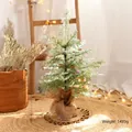 70cm Artificial Christmas tree with red berries and burlap base for tabletop decor - 70cm / Style L/Red Berry Burlap Base