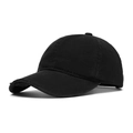 Berretto da baseball in cotone nero invecchiato con dettagli strappati e vintage - Nero