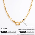 Collar de cadena de eslabones de acero inoxidable chapado en oro de 18K resistente - Estilo de Eslabones Gruesos Rolo (XL31404)