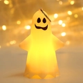 Luce notturna a fantasma per Halloween con LED bianco caldo e anello in metallo - Stile D-Sorridente