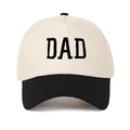 Classic two-tone baseball cap in beige and black with bold DAD embroidery on the front - Adjustable / Black