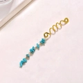 Detail of golden spiral hair clip with cascading natural turquoise stone pendants - Sky Blue Long E9203
