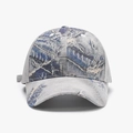 Casquette de baseball homme en denim gris clair avec détails d'effet vintage déchiré - Réglable / Bleu (Style Délavé Usé)