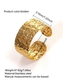 Bracciale rigido largo dorato in acciaio inossidabile con trama martellata donna - JH037 / Oro