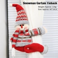 Plush snowman christmas curtain tieback with striped scarf, size 46x14cm, 118g weight - Snowman Curtain Buckle