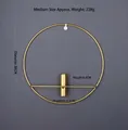 Minimalist gold iron round wall hanging decor, size 30cm, modern Nordic wall art piece - Medium Circular/Thickened / Gold