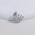 Ciondolo occhio del diavolo in argento con zirconi scintillanti e metallo lucido - Stile 2-Occhio in Argento con Zirconia Rettangolare