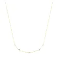 Collana minimalista in argento S925 placcato oro con cinque pietre di zircone lucide - Argento 925 / Oro