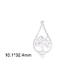 Silver stainless steel tree of life leaf charm for DIY jewelry making 16.1x32.4mm - Teardrop Tree-Steel Color