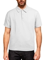Weißes Herren-Strick-Poloshirt mit kurzen Ärmeln und hochwertigem Waffelgewebe - S / Weiß