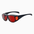 Protective cycling safety goggles in matte black frame with red translucent lenses - Black Frame Red Lens