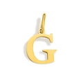 Polished gold initial letter G pendant accessory with connector ring for DIY jewelry - Letter G (Gold)