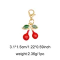 Red cherry fruit pendant in gold alloy with lobster clasp for bags and shoes - Cherry (No. 1)