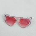 Occhiali da sole rosa a cuore per bambini con strass e lenti rosa sfumate - Rosa Trasparente