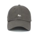 Casquette de baseball gris foncé en coton avec broderie renard blanc et large visière - Réglable / Gris