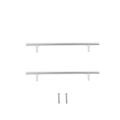 Set of 2 brushed silver stainless steel T-bar furniture handles with long screws - 1 Pair Medium Tray Handles (Silver)